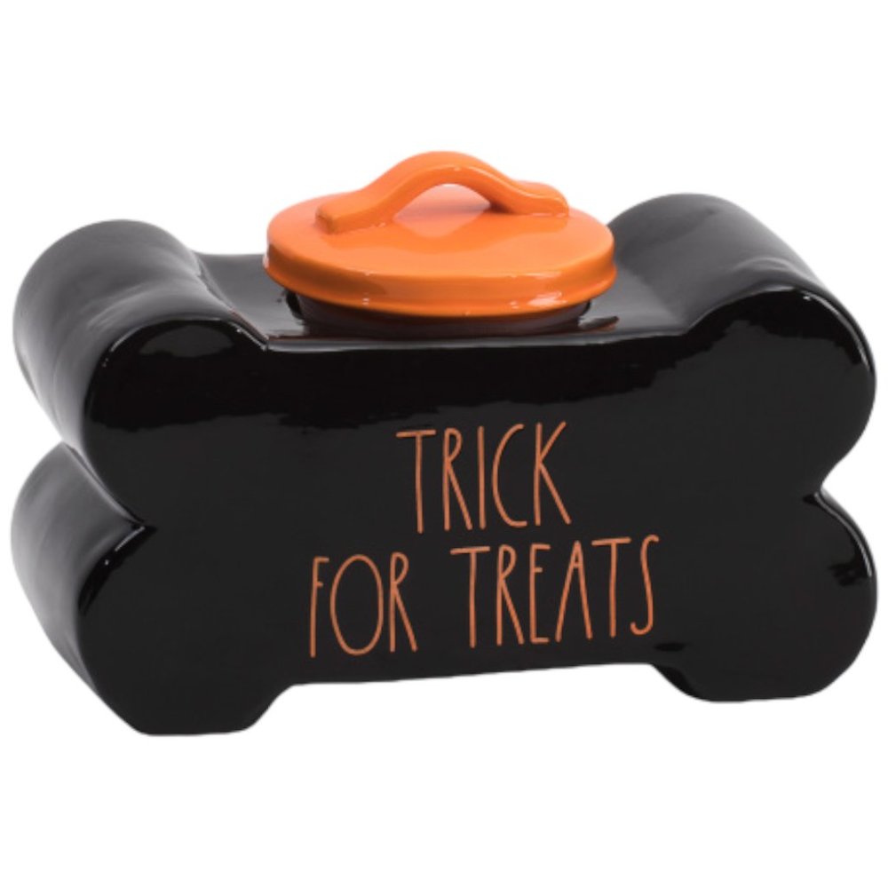 TRICK FOR TREATS BONE CANISTER - RAE DUNN - see noted imperfections! - Picture 5 of 5